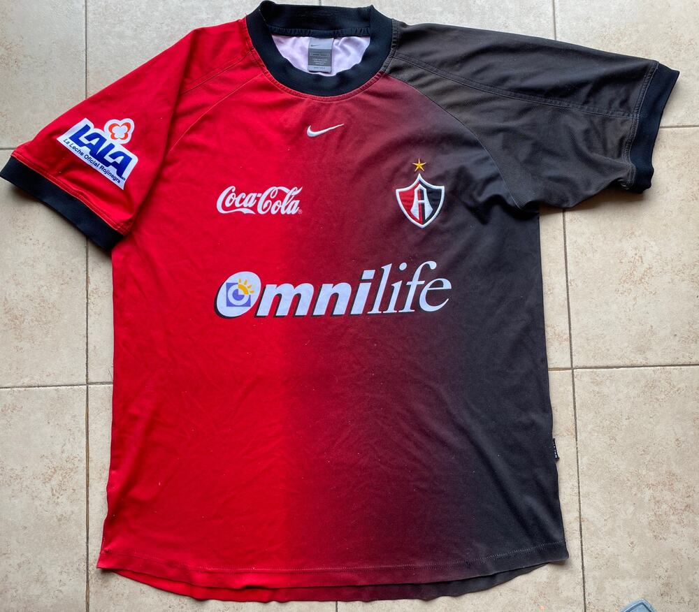 Atlas Guadalajara FC Mexico 2001-2002 NIKE Dri-Fit jersey L red home blk FMF vtg